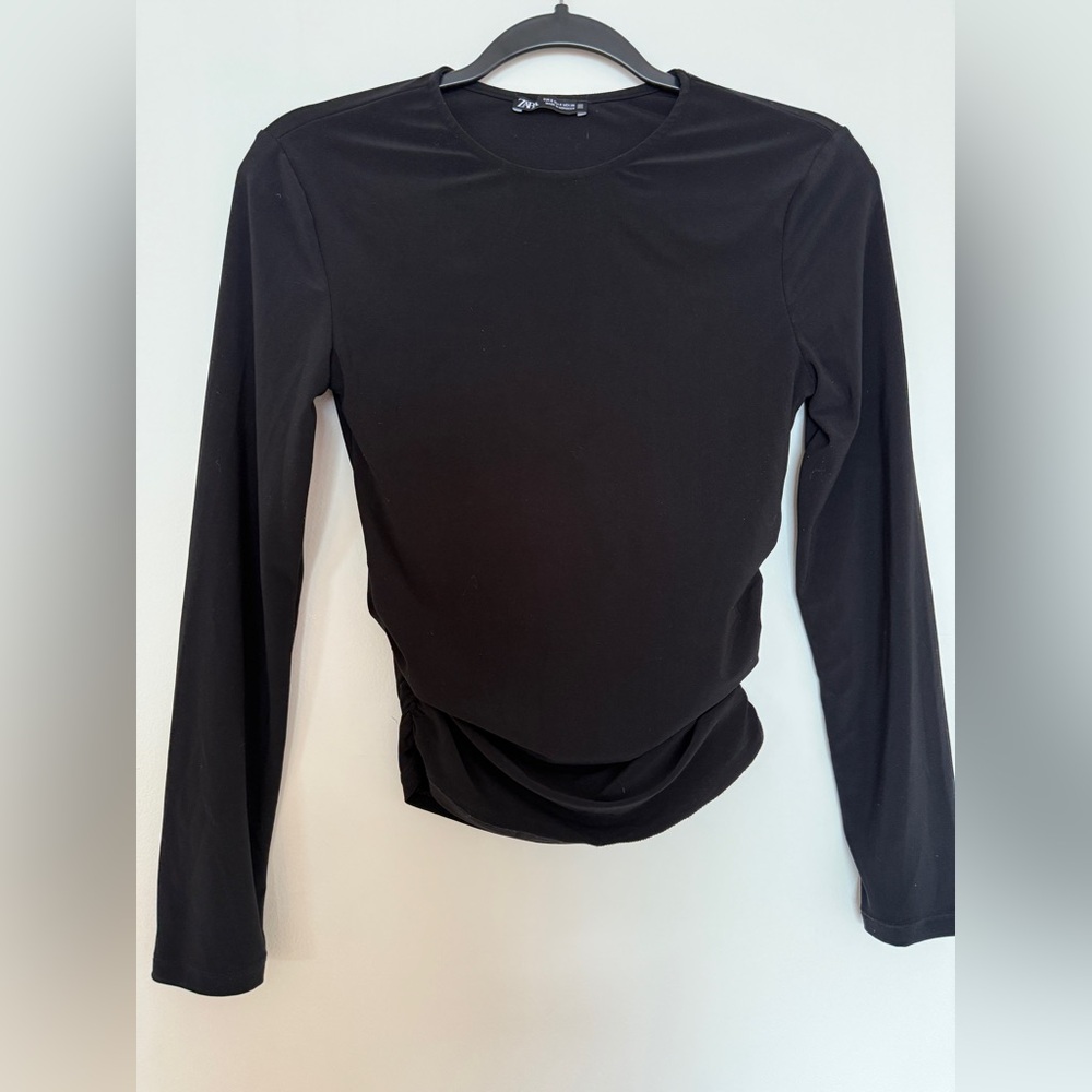 Zara long sleeve black top